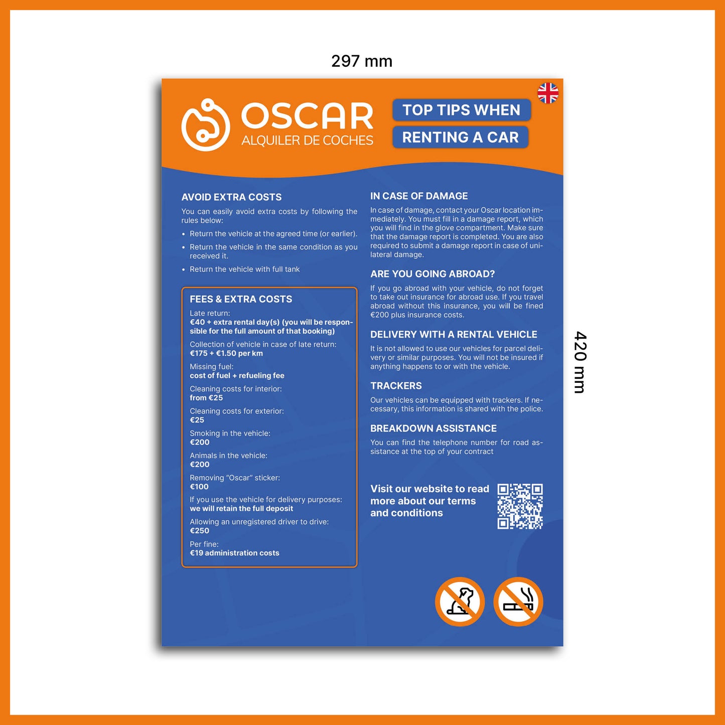 Avoid fees sign - A3