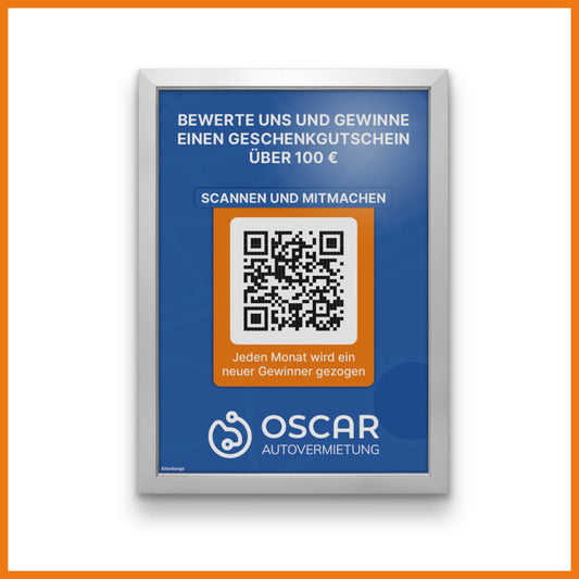 Review board with QR code