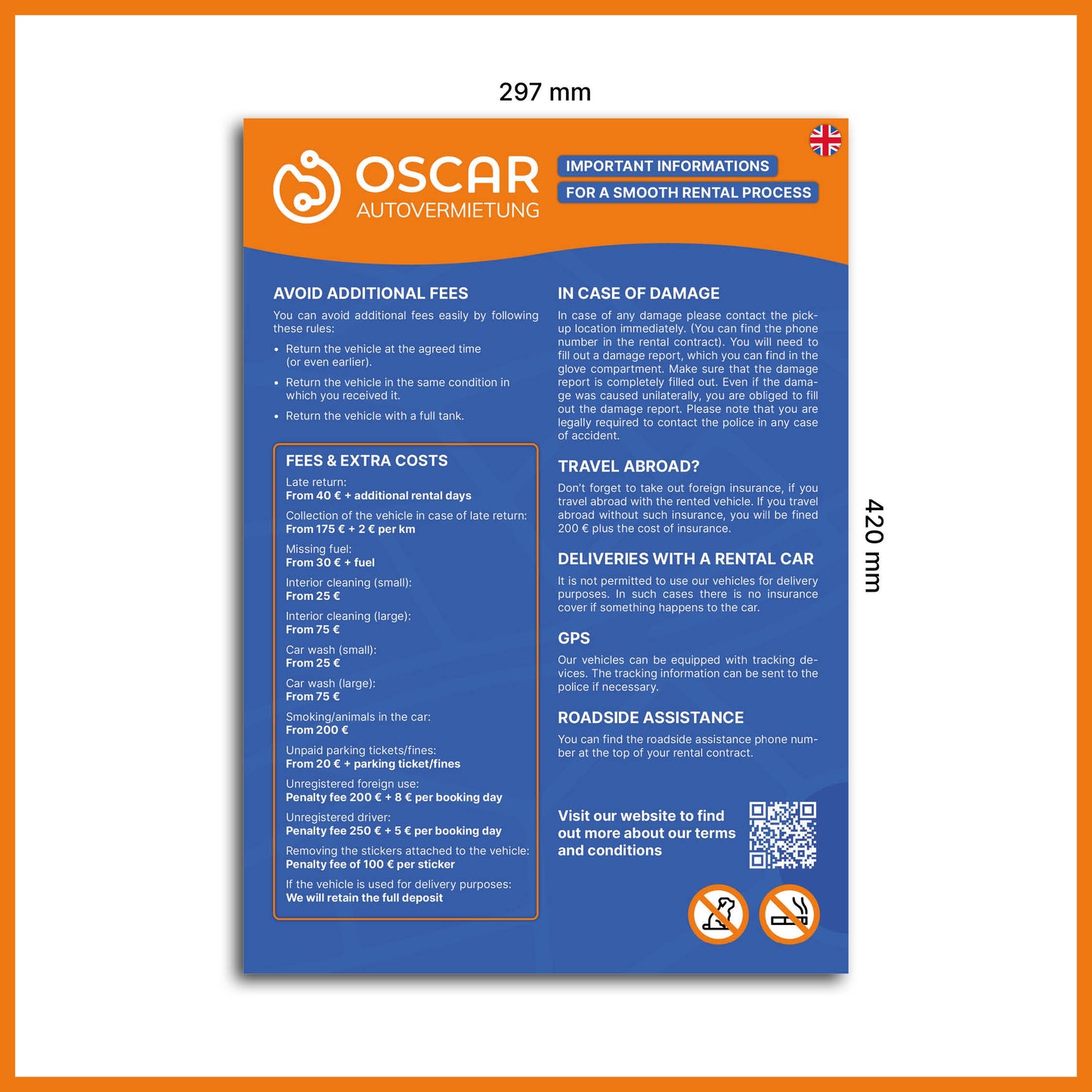 Avoid fees sign - A3