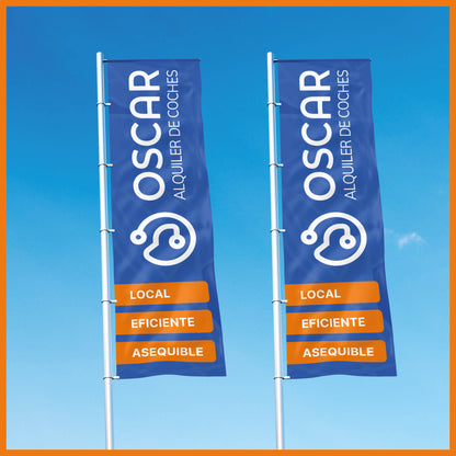 Bandera tipo vela 1 x 4 m