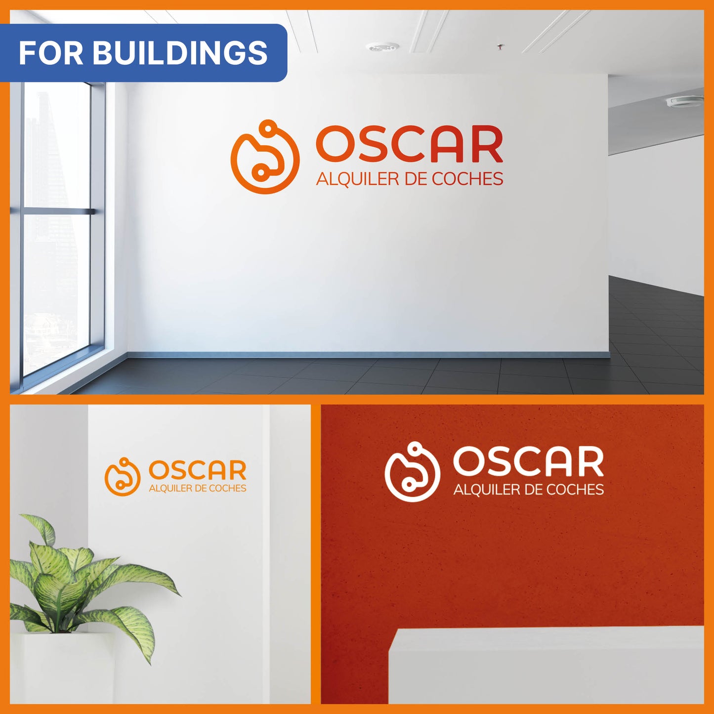 Pegatina con logo naranja