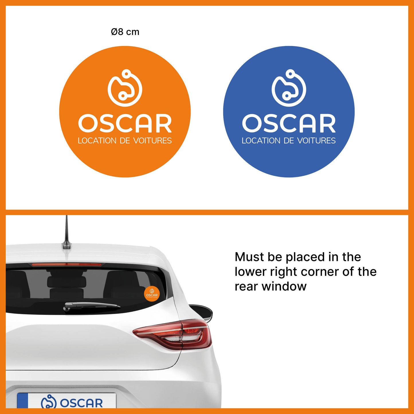 Oscar-sticker rond - Blauw (5 stuks)