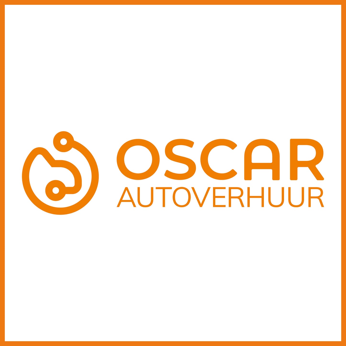 Contoursticker met oranje logo 300 x 85 mm